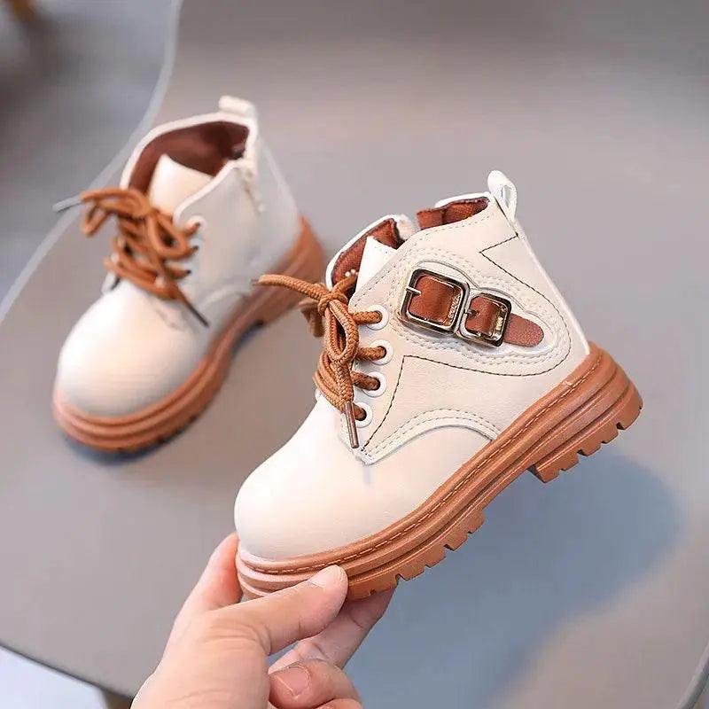  Trendy Children's Leather Autumn Boots for Boys and Girls - Stylish Short Boots with Anti-Slip Outsole -  ToylandEU™