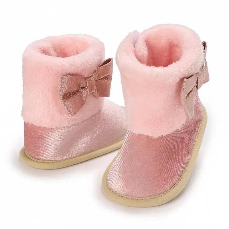  Cotton Baby Girl Bow Boots - Soft and Fluffy Winter Preschool Footwear (0-18 Months) -  ToylandEU™