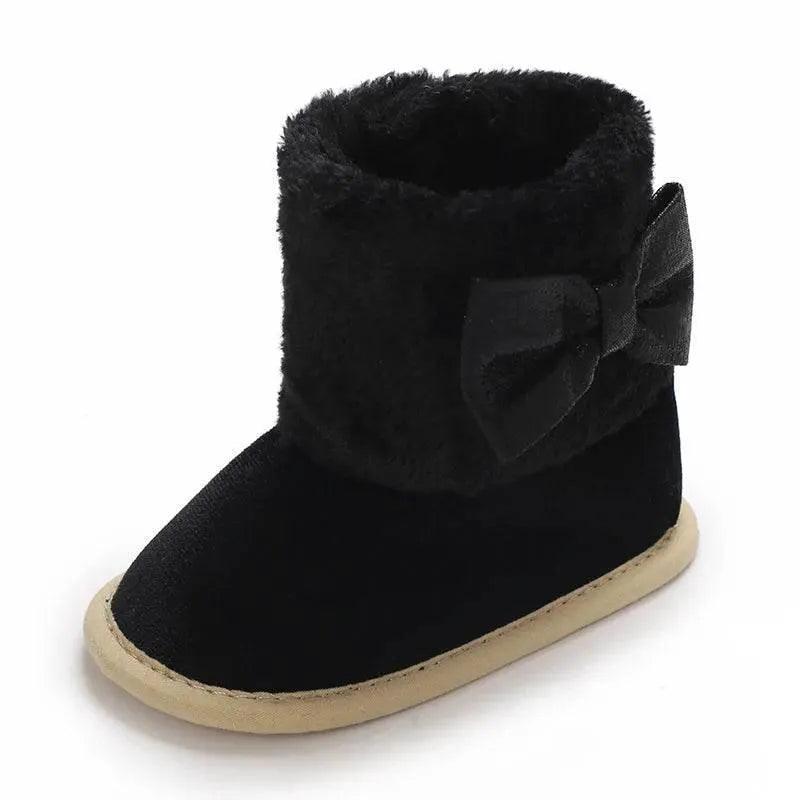  Cotton Baby Girl Bow Boots - Soft and Fluffy Winter Preschool Footwear (0-18 Months) -  ToylandEU™