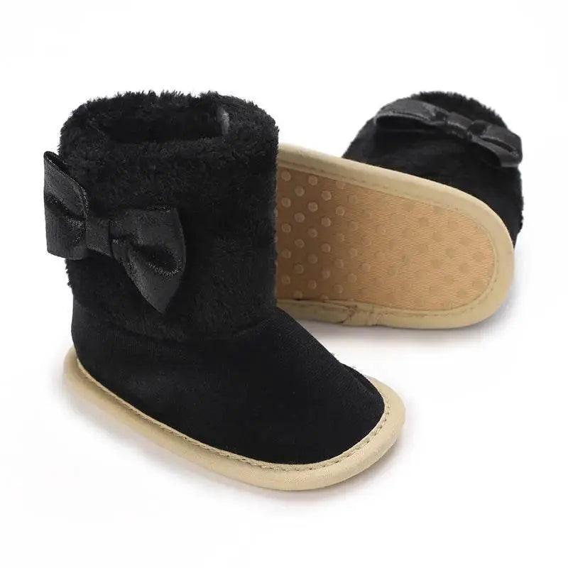  Cotton Baby Girl Bow Boots - Soft and Fluffy Winter Preschool Footwear (0-18 Months) -  ToylandEU™