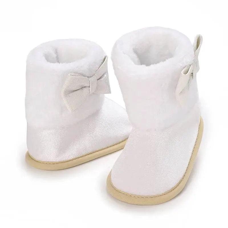  Cotton Baby Girl Bow Boots - Soft and Fluffy Winter Preschool Footwear (0-18 Months) -  ToylandEU™