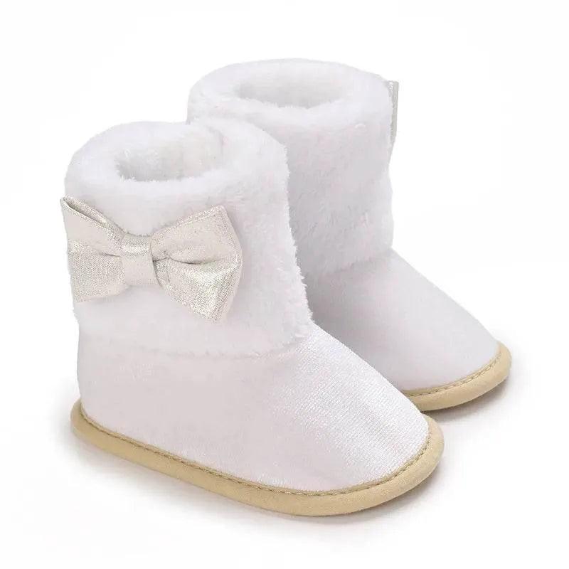  Cotton Baby Girl Bow Boots - Soft and Fluffy Winter Preschool Footwear (0-18 Months) -  ToylandEU™