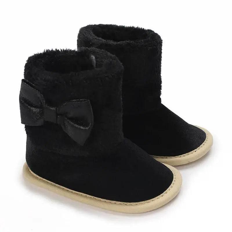  Cotton Baby Girl Bow Boots - Soft and Fluffy Winter Preschool Footwear (0-18 Months) -  ToylandEU™
