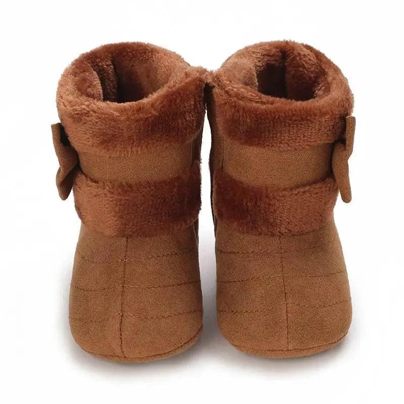  Adorable Fleece-Lined Baby Girls' Knee-High Boots with Bowknot for Cozy Indoor Walks -  ToylandEU™