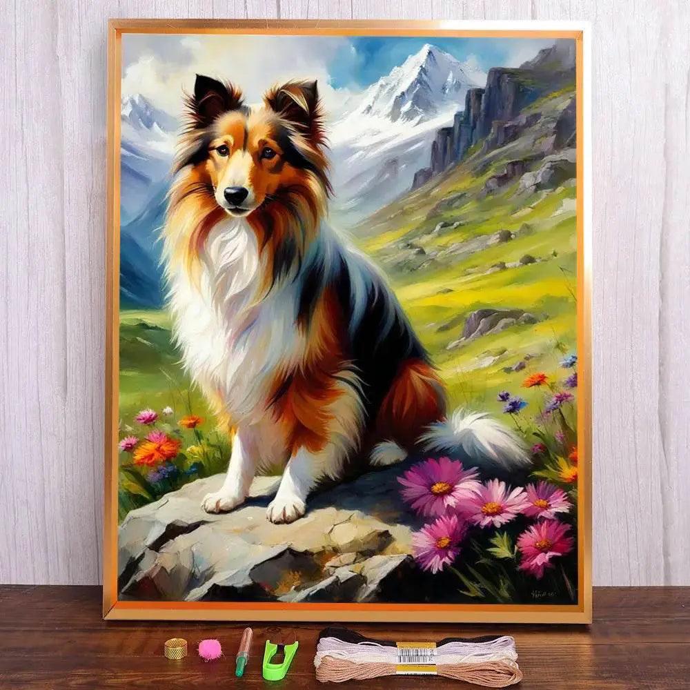  Border Collie Dog Cross Stitch DIY Embroidery Kit - Complete Needlework Craft Set -  ToylandEU™
