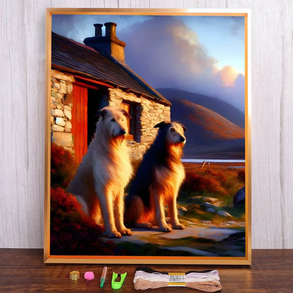 Border Collie Hund Kreuzstich DIY Stickset - Komplettes Handarbeitsset - ToylandEU