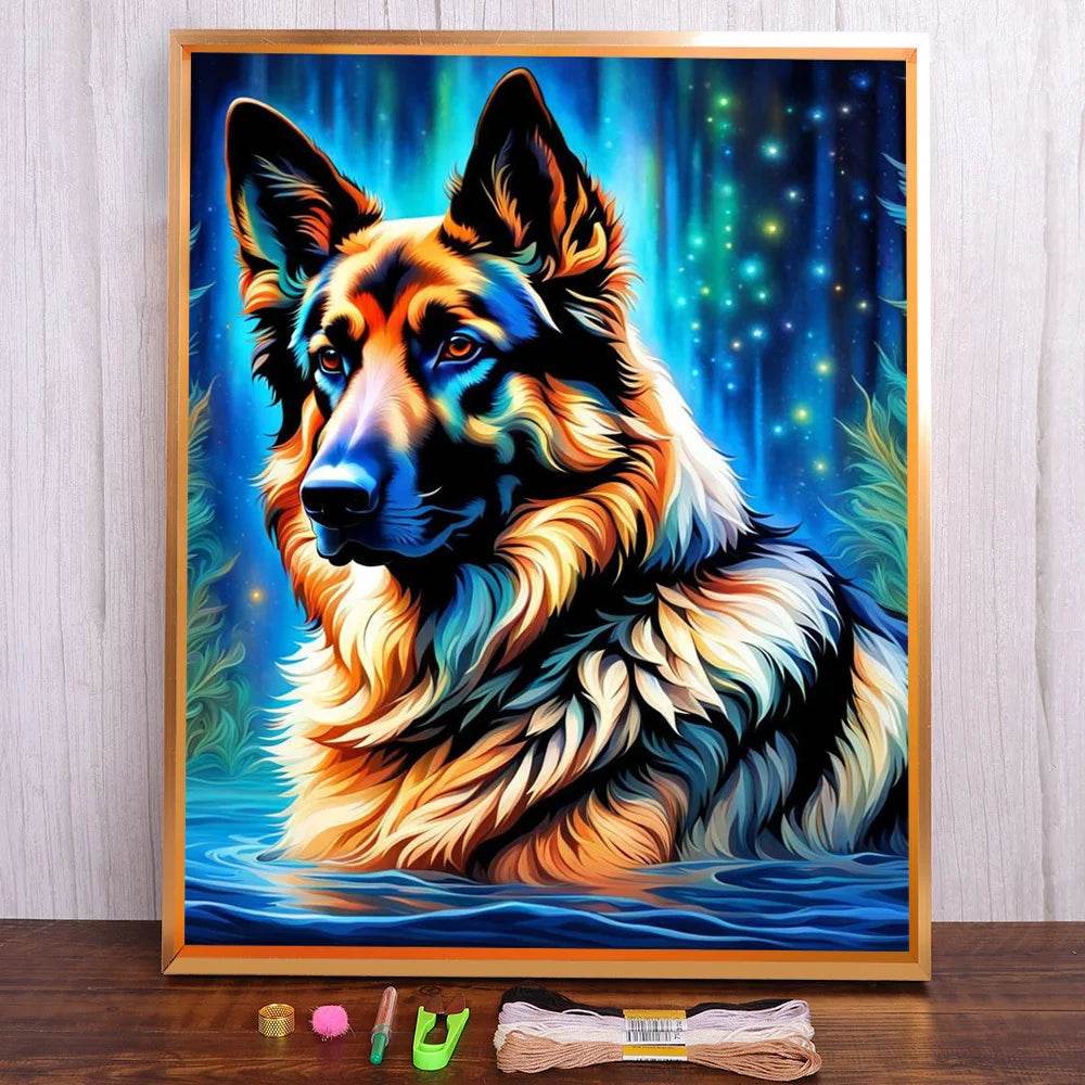 Border Collie Hund Kreuzstich DIY Stickset - Komplettes Handarbeitsset - ToylandEU