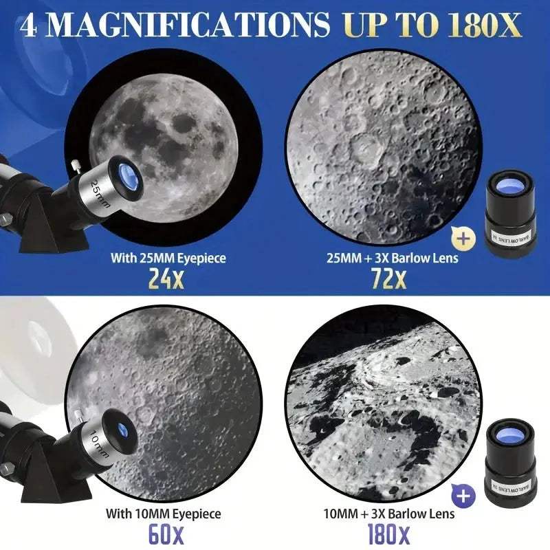 Borwolf 80600 Professional Astronomical Telescope 80mm Large Aperture - ToylandEU