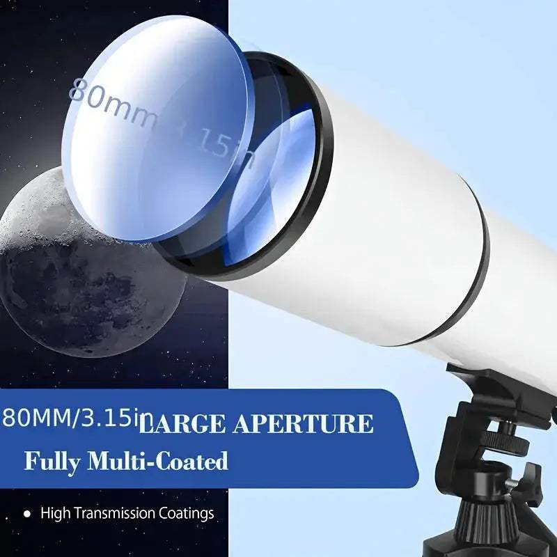 Borwolf 80600 Professional Astronomical Telescope 80mm Large Aperture - ToylandEU