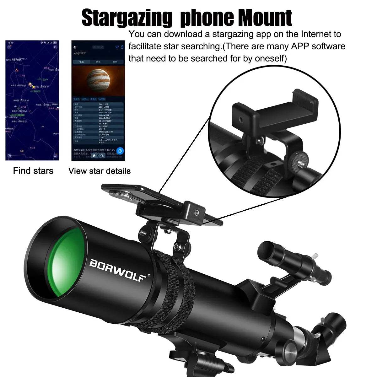 Borwolf 90600 Astronomy Telescope 90mm 600mm HD View 24x 250x - ToylandEU
