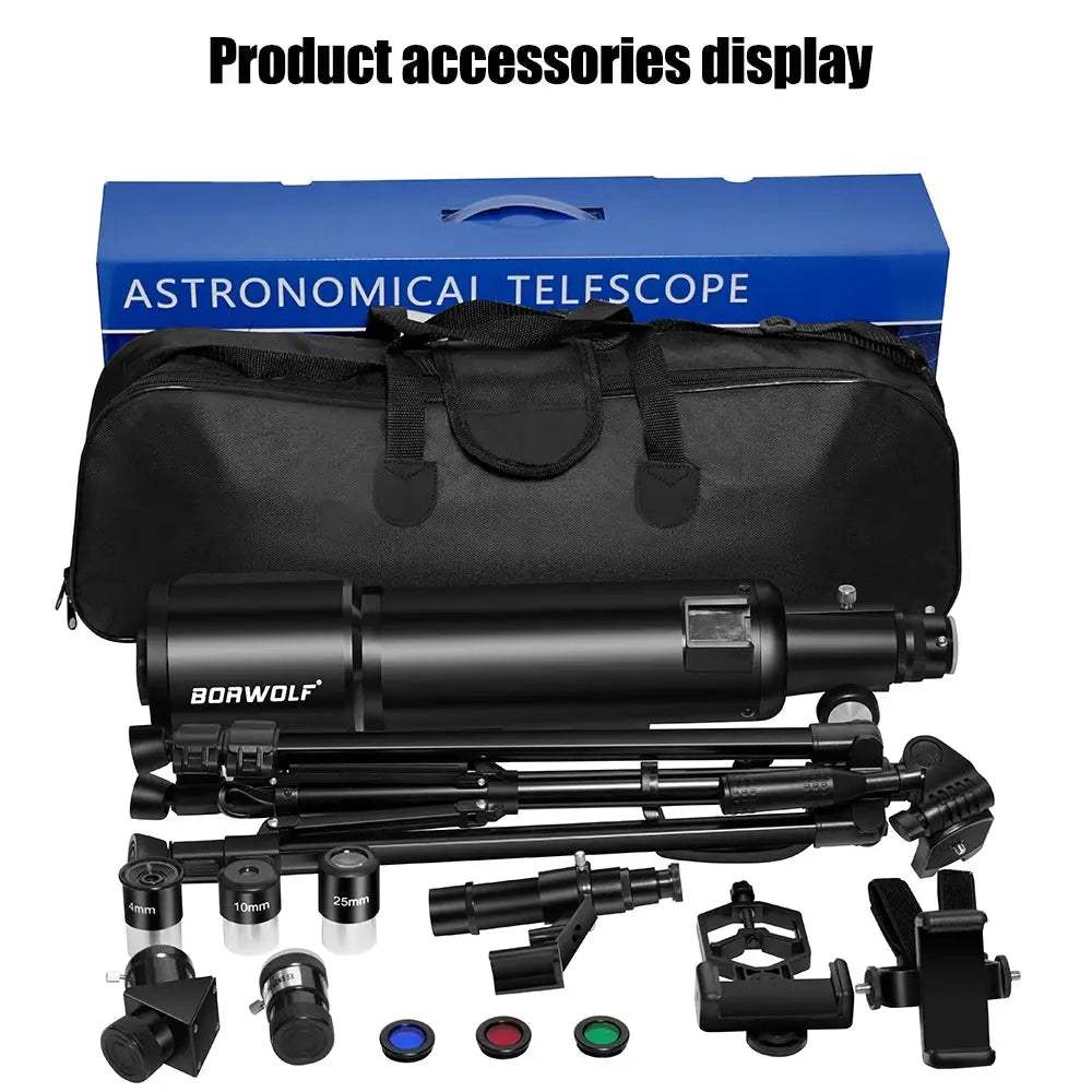 Borwolf 90600 Astronomy Telescope 90mm 600mm HD View 24x 250x - ToylandEU