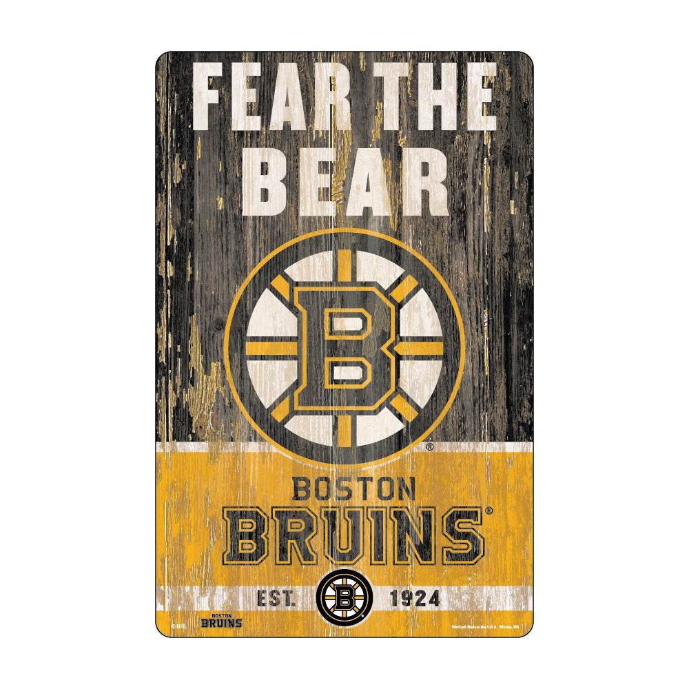 Boston Bruins 11x17 Wood Sign Slogan Decor Wincraft - ToylandEU