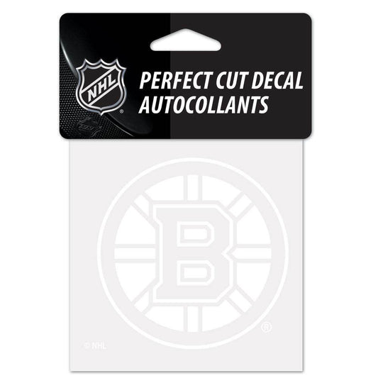 Boston Bruins 4x4 White Vinyl Car Decal Premium Cut - ToylandEU