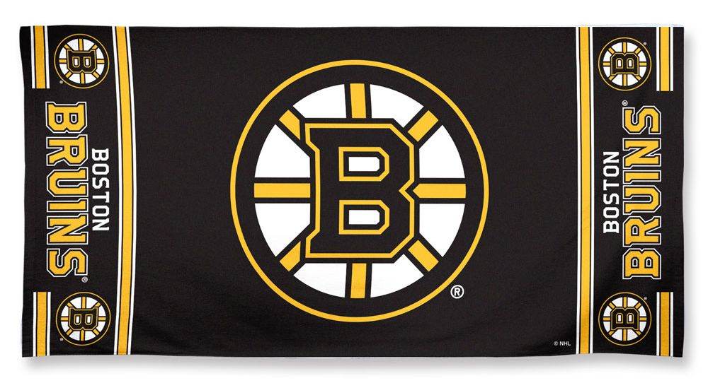Boston Bruins Beach Towel 30x60 Cotton Velour Front - ToylandEU