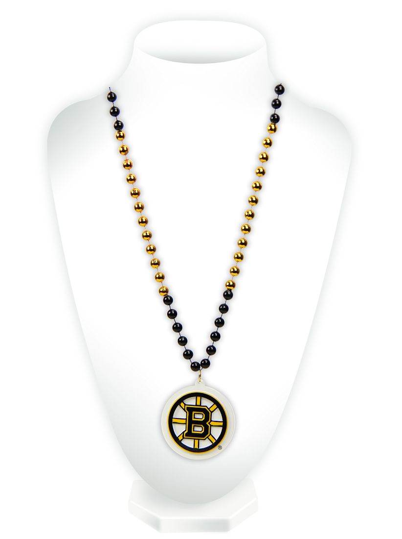 Boston Bruins Beads with Medallion Mardi Gras Style - Special Order - ToylandEU