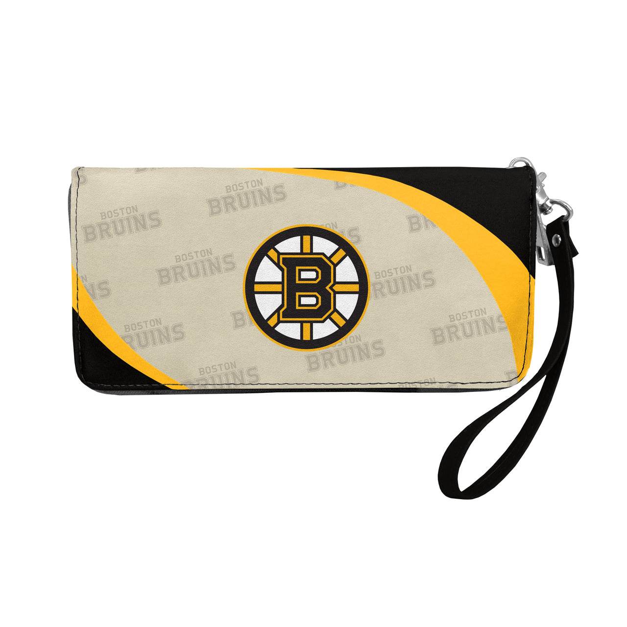 Boston Bruins Curve Zip Wallet Organizer Removable Wristlet - ToylandEU