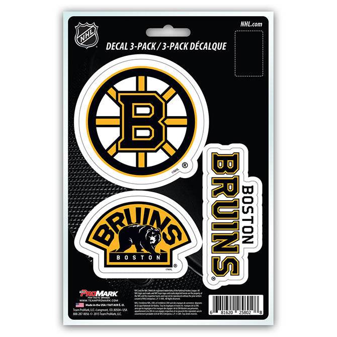 Boston Bruins Die Cut Decal Set 3 Pack Premium Clear Vinyl - ToylandEU