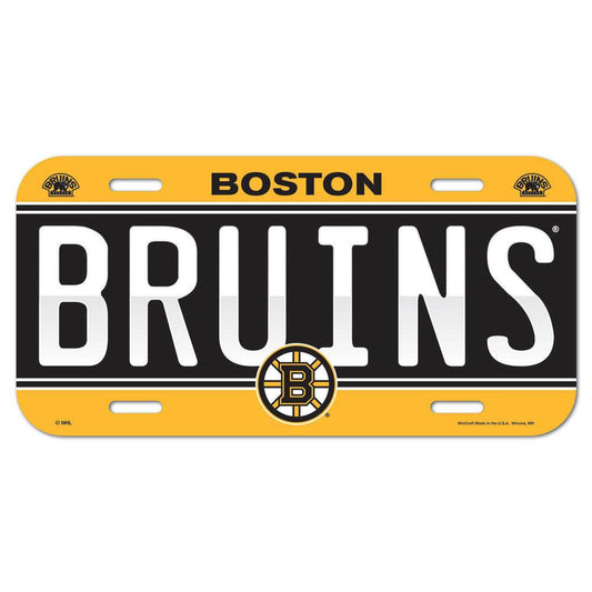 Boston Bruins Durable Plastic License Plate 6x12 Inches - ToylandEU