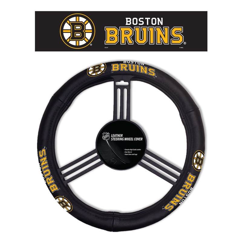 Boston Bruins Leather Steering Wheel Cover for Car - ToylandEU