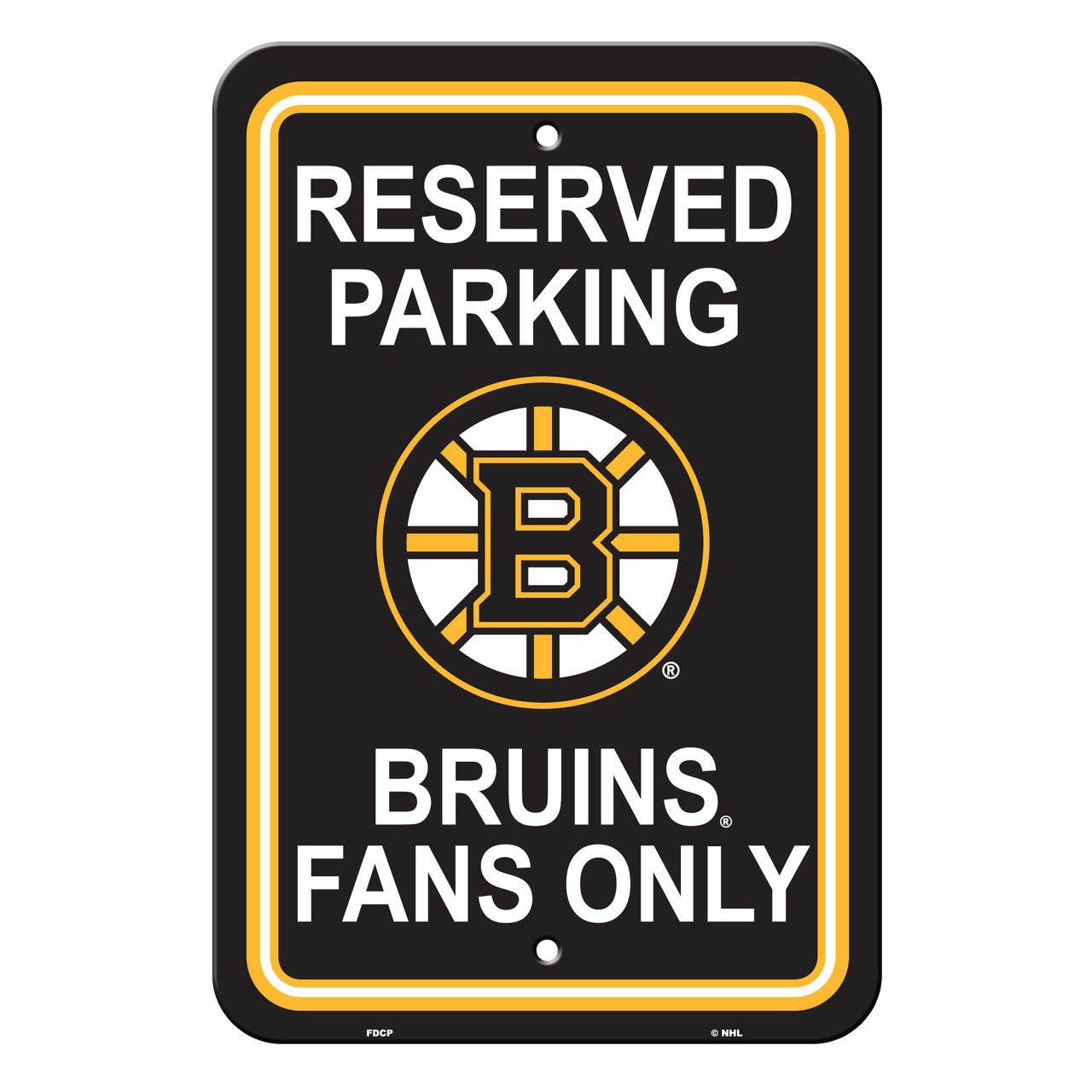 Boston Bruins Reserved Parking Sign 12x18 White Plastic - ToylandEU
