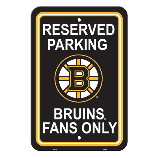 Boston Bruins Reserved Parking Sign 12x18 White Plastic - ToylandEU