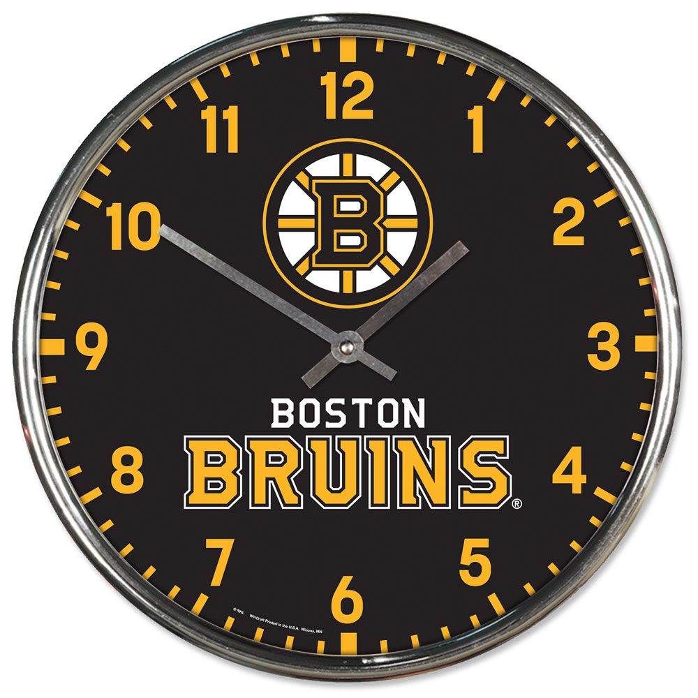 Boston Bruins Round Chrome Wall Clock - ToylandEU