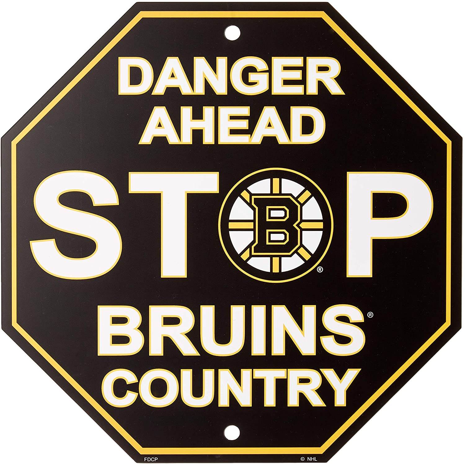 Boston Bruins Sign 12x12 Plastic Stop Style CO Wall Decor - ToylandEU