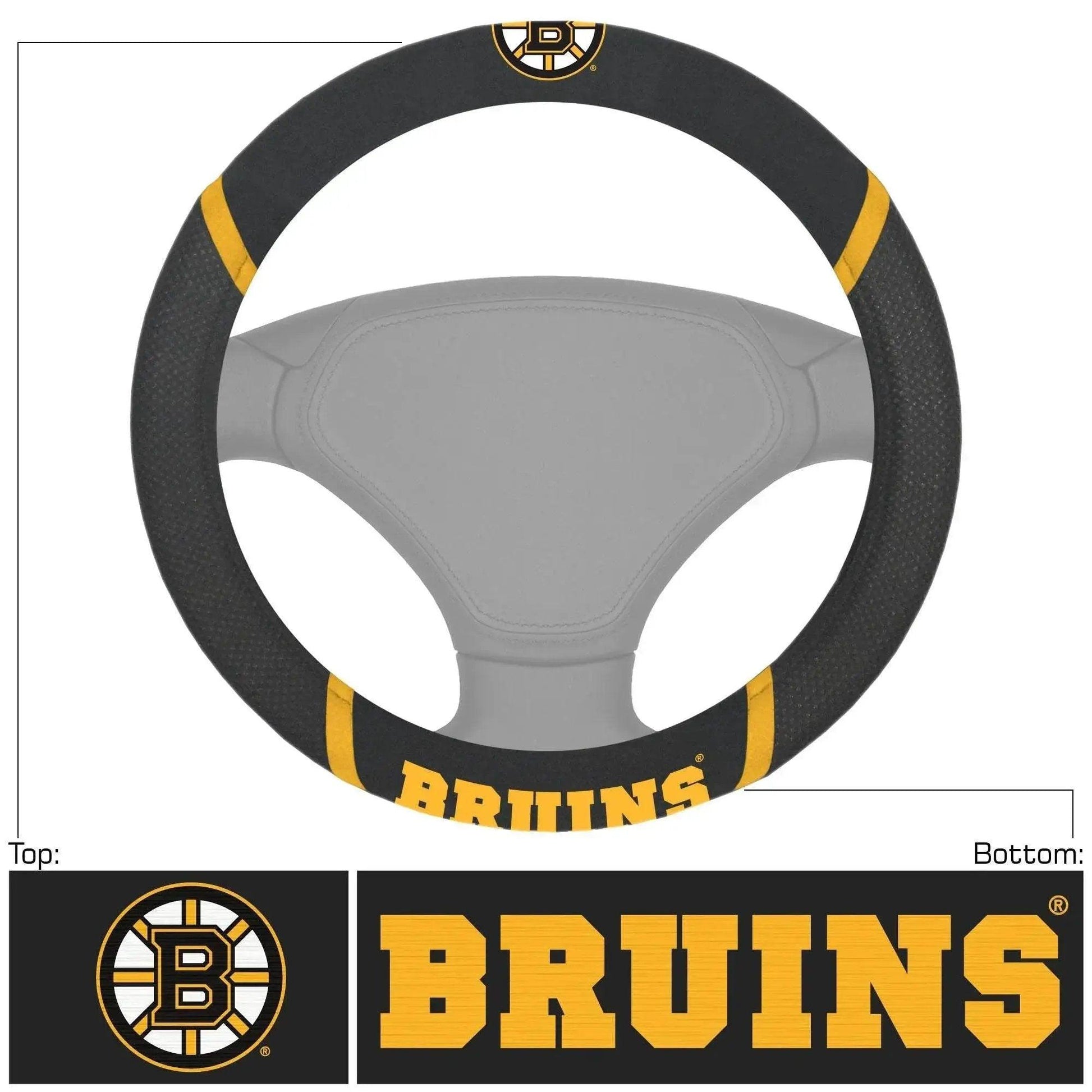  Boston Bruins Steering Wheel Cover Mesh Suede Stitched -  ToylandEU™