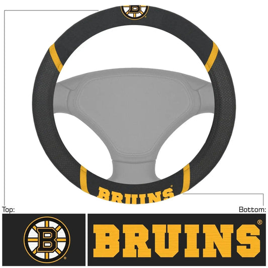  Boston Bruins Steering Wheel Cover Mesh Suede Stitched -  ToylandEU™