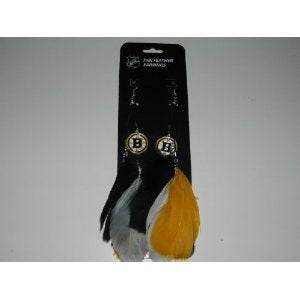 Boston Bruins Team Color Feather Earrings CO - ToylandEU