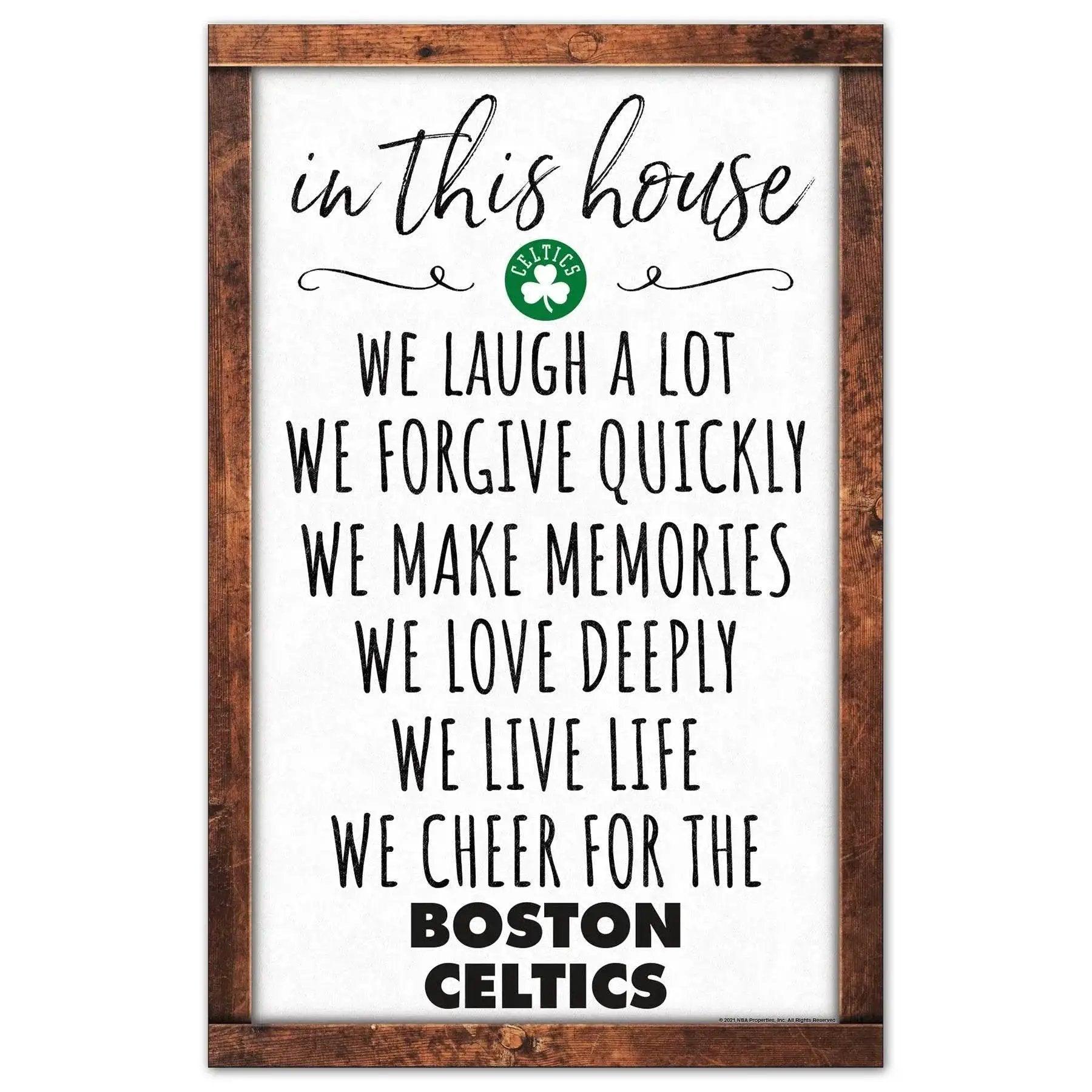  Boston Celtics 11x17 Wood Sign In This House Wall Decor -  ToylandEU™