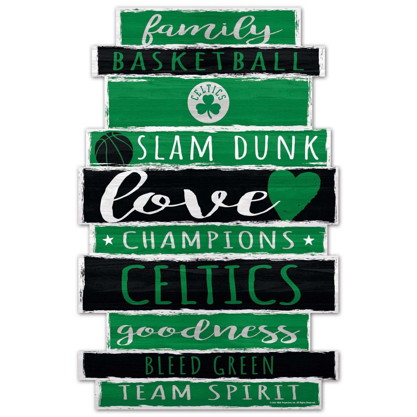 Boston Celtics 11x17 Wood Sign Wincraft Family Word - ToylandEU