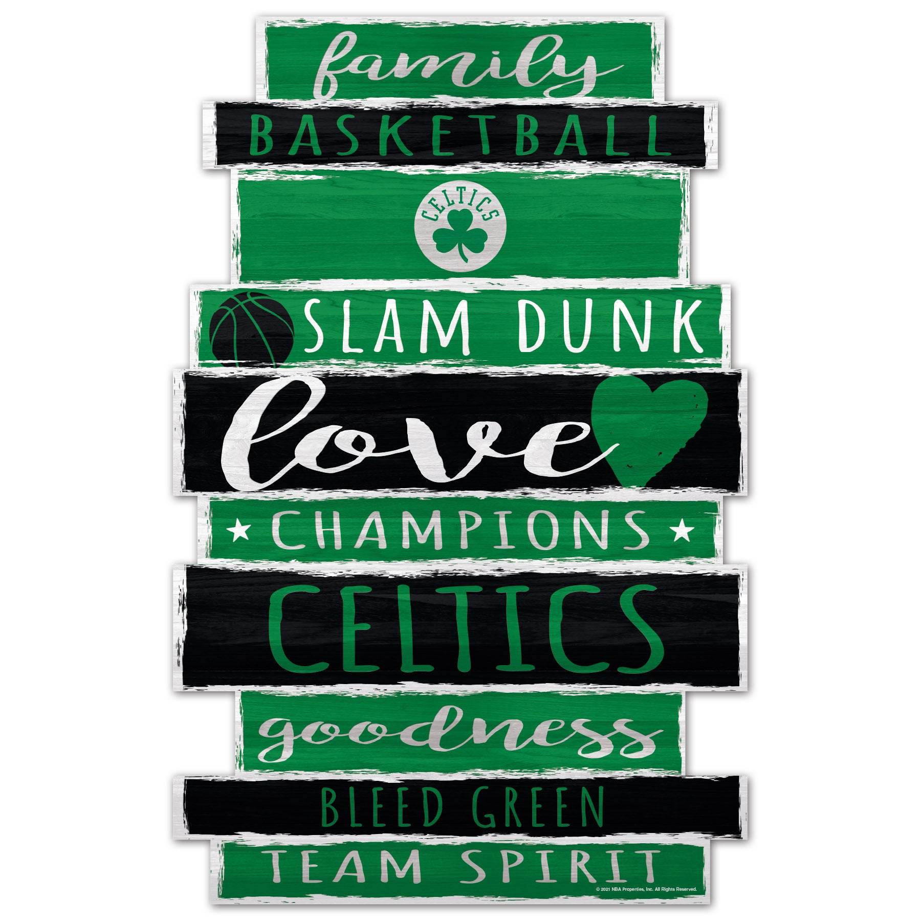 Boston Celtics 11x17 Wood Sign Wincraft Family Word - ToylandEU