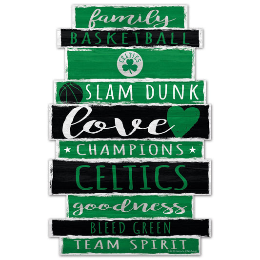 Boston Celtics 11x17 Wood Sign Wincraft Family Word - ToylandEU