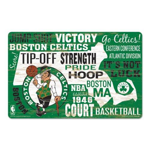 Boston Celtics 11x17 Wood Wordage Sign Established Date - ToylandEU