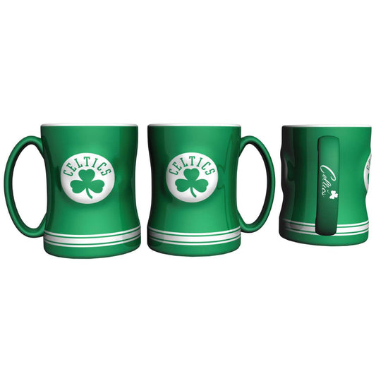 Boston Celtics 14oz Sculpted Relief Coffee Mug Team Color - ToylandEU