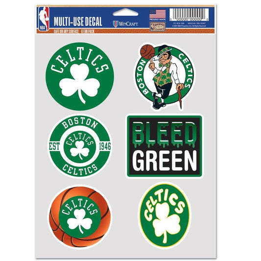 Boston Celtics Decal Pack Multi Use Fan 6 Pack Special Order - ToylandEU