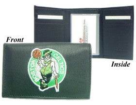 Boston Celtics Leather Tri Fold Wallet Embroidered Logo - ToylandEU