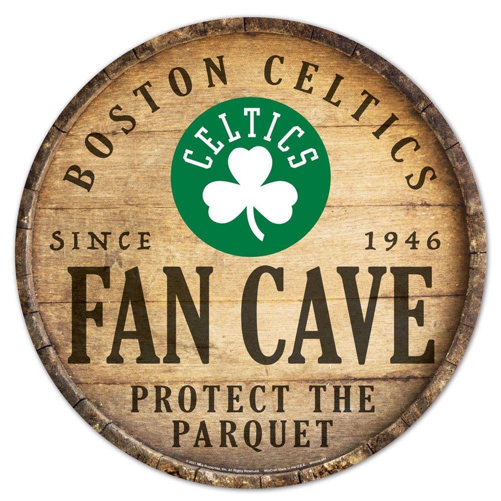 Boston Celtics Round Wood Sign 14 Inch Barrel Top Wincraft - ToylandEU
