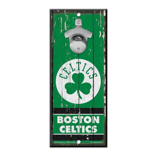 Boston Celtics Sign Wood Bottle Opener 5x11 Retro Wall - ToylandEU