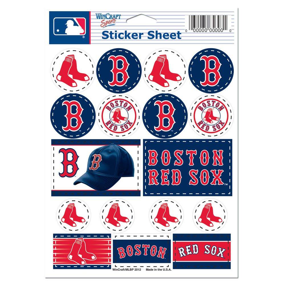 Boston Red Sox 5x7 Vinyl Decal Sheet Sticker Pack Set - ToylandEU