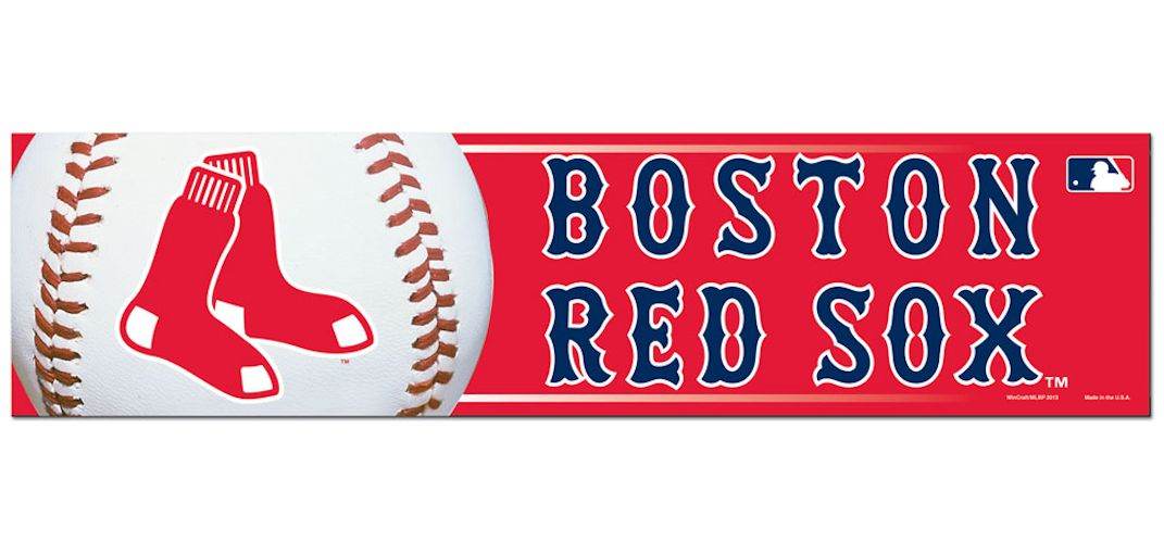 Boston Red Sox Bumper Sticker - Red Background - Special Order - ToylandEU