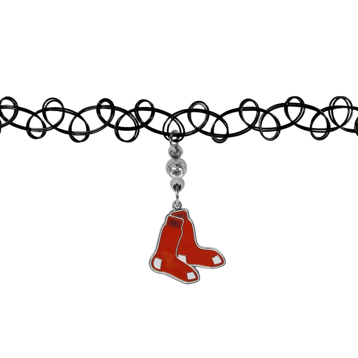 Boston Red Sox Knotted Choker Necklace With Rhinestones - ToylandEU
