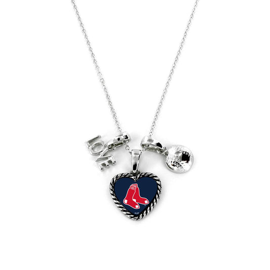 Boston Red Sox Necklace Charmed Love Baseball Sport Jewelry - ToylandEU