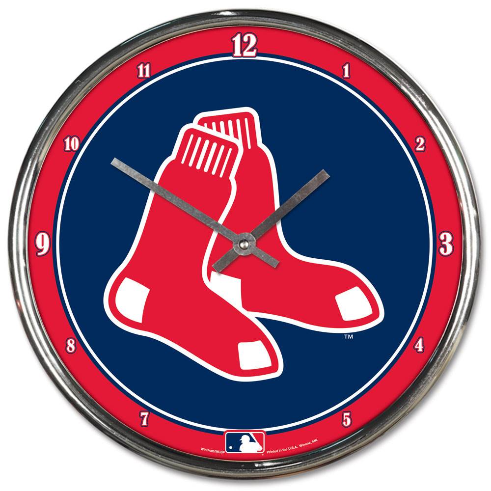 Boston Red Sox Round Chrome Wall Clock - ToylandEU