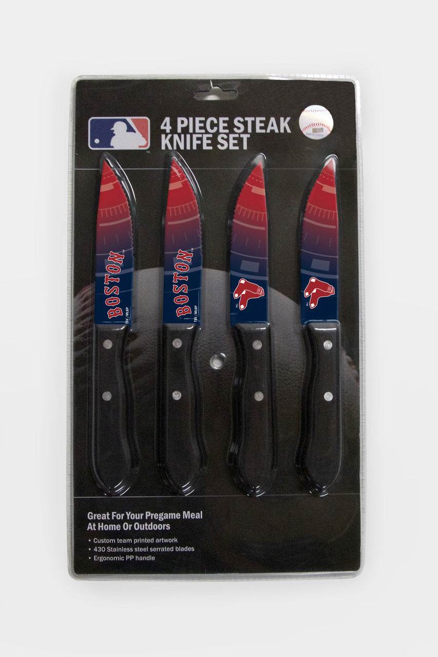 Boston Red Sox Steak Knife Set 4 Pack Serrated Blades - ToylandEU