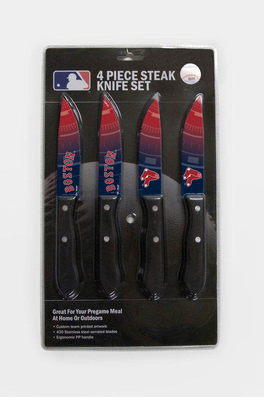 Boston Red Sox Steak Knife Set 4 Pack Serrated Blades - ToylandEU