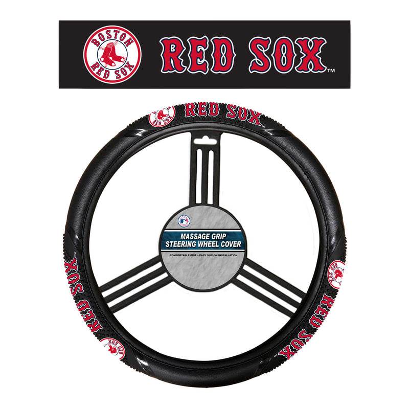 Boston Red Sox Steering Wheel Cover Massage Grip Style CO - ToylandEU