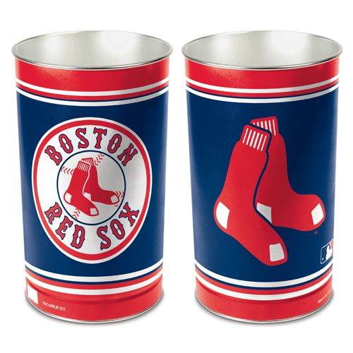 Boston Red Sox Wastebasket 15 Inch Durable Metal Trash Can - ToylandEU