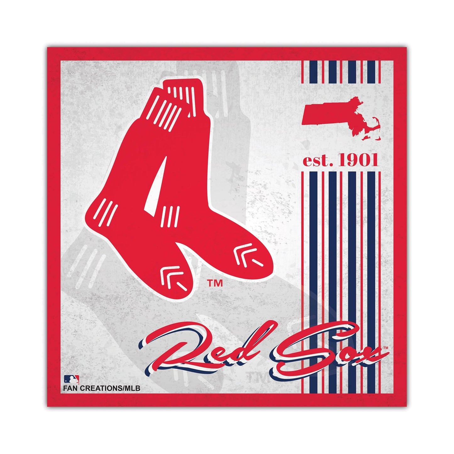 Boston Red Sox Wood Sign 10x10 Album Wall Art Decor - ToylandEU